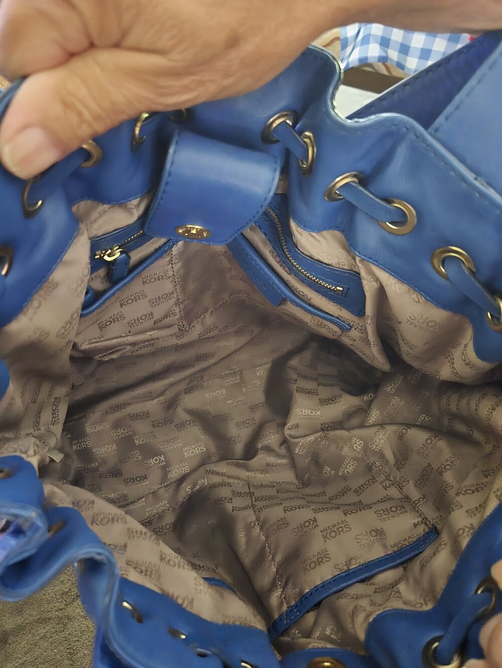 MICHAEL Michael Kors Blue Leather Tassel Shoulder Bag - Picture 7 of 8